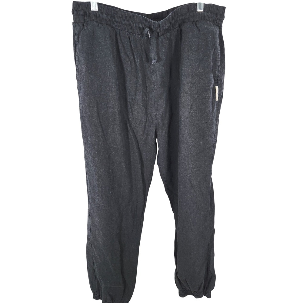 Kendall and Kylie Black Linen Blend‎ Joggers Pants Size XL has Pockets!